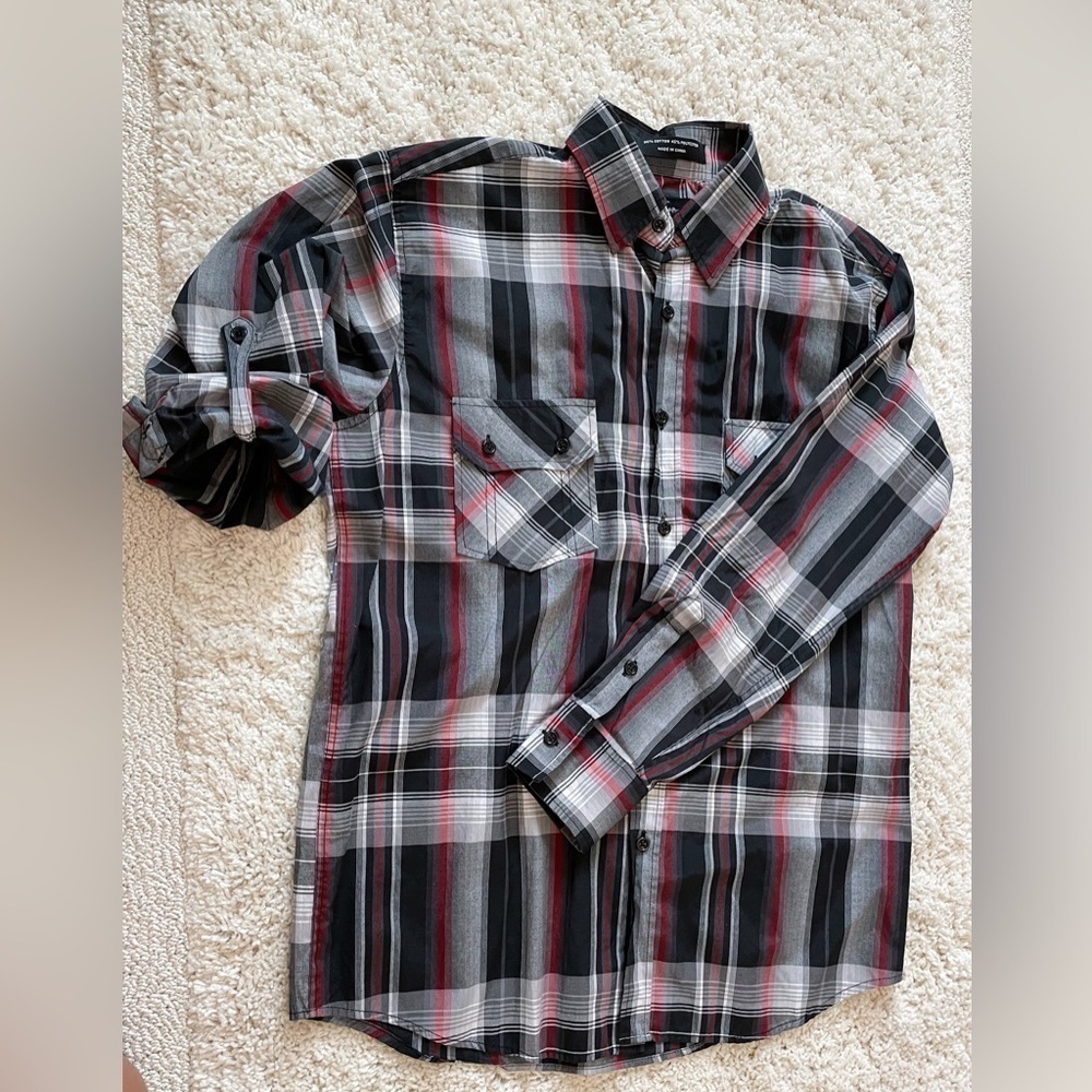 Beverly Hills Polo Club | Men's Plaid Button Down Shirt